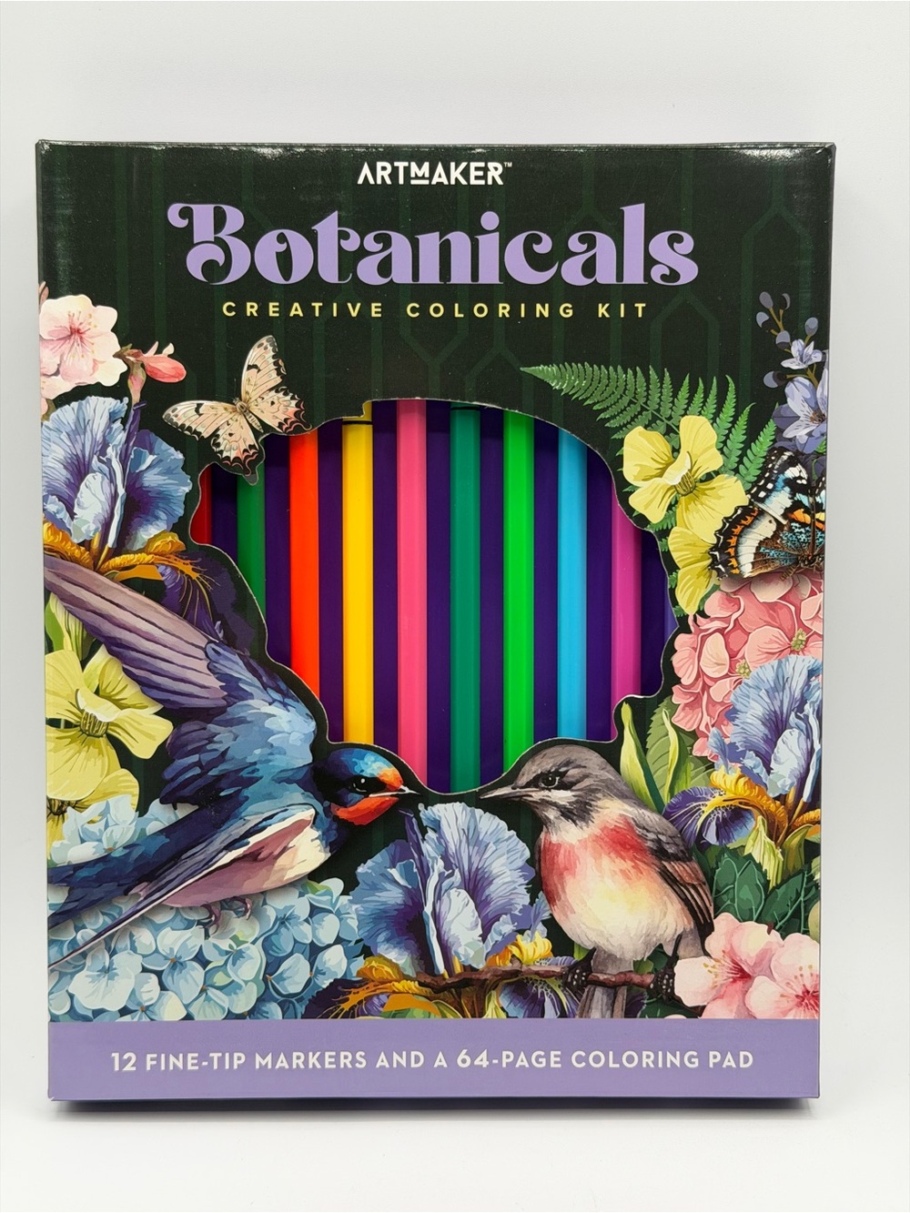 ArtMaker Botanicals Creative Coloring Kit Multicolor Markers & Coloring Pad-New